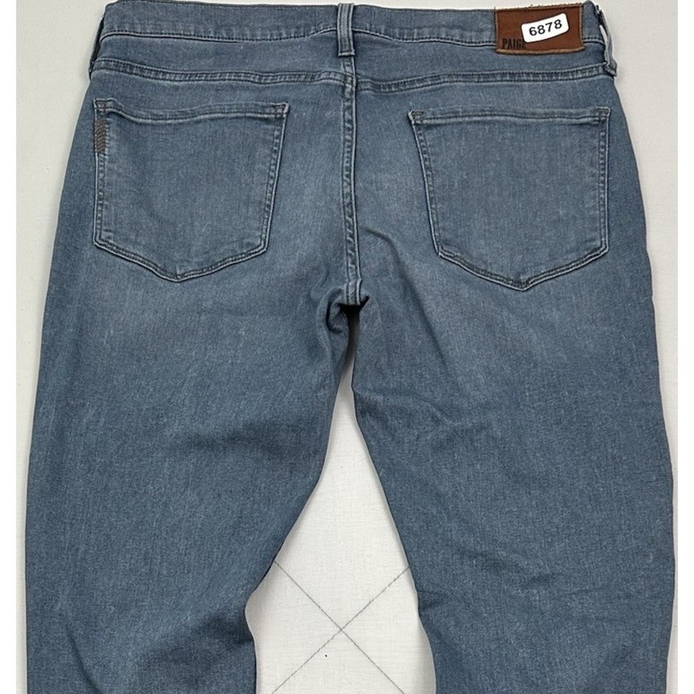 Paige Federal Mens Jeans 33x32 Straight Slim Light Wash Blue Chatfield W4069
